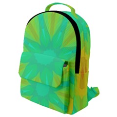 Kaleidoscope Background Green Flap Pocket Backpack (small)