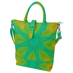 Kaleidoscope Background Green Buckle Top Tote Bag