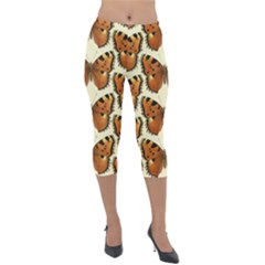 Butterflies Insects Lightweight Velour Capri Leggings 