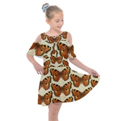 Butterflies Insects Kids  Shoulder Cutout Chiffon Dress