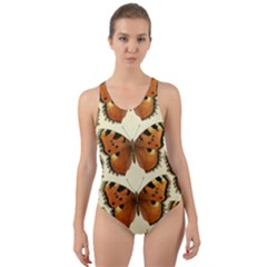 Butterflies Insects Cut-out Back One Piece Swimsuit