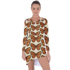 Butterflies Insects Asymmetric Cut-out Shift Dress