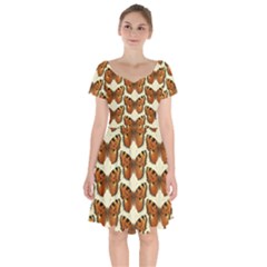 Butterflies Insects Short Sleeve Bardot Dress by Mariart