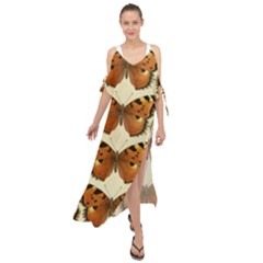 Butterflies Insects Maxi Chiffon Cover Up Dress