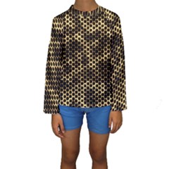 Honeycomb Beehive Nature Kids  Long Sleeve Swimwear by Mariart