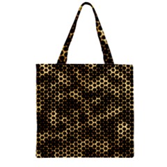 Honeycomb Beehive Nature Zipper Grocery Tote Bag by Mariart