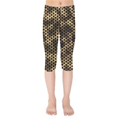 Honeycomb Beehive Nature Kids  Capri Leggings  by Mariart