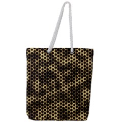 Honeycomb Beehive Nature Full Print Rope Handle Tote (large) by Mariart