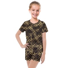 Honeycomb Beehive Nature Kids  Mesh Tee And Shorts Set