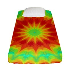 Kaleidoscope Background Mandala Red Green Fitted Sheet (single Size) by Mariart