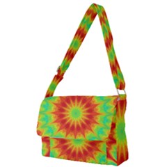 Kaleidoscope Background Mandala Red Green Full Print Messenger Bag by Mariart