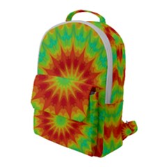 Kaleidoscope Background Mandala Red Green Flap Pocket Backpack (large)