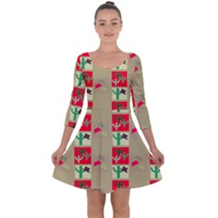 Background Western Cowboy Quarter Sleeve Skater Dress by Mariart