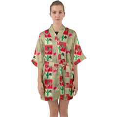 Background Western Cowboy Quarter Sleeve Kimono Robe by Mariart