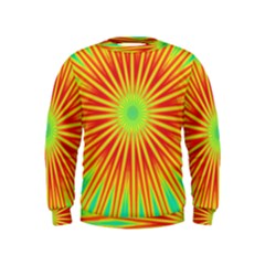 Kaleidoscope Background Mandala Red,green Sun Kids  Sweatshirt by Mariart