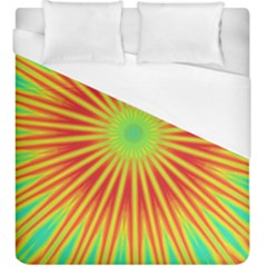 Kaleidoscope Background Mandala Red,green Sun Duvet Cover (king Size) by Mariart