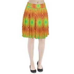 Kaleidoscope Background Mandala Red,green Sun Pleated Skirt by Mariart