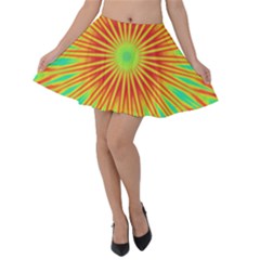 Kaleidoscope Background Mandala Red,green Sun Velvet Skater Skirt