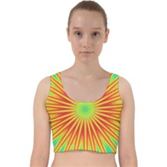 Kaleidoscope Background Mandala Red,green Sun Velvet Racer Back Crop Top