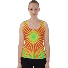 Kaleidoscope Background Mandala Red,green Sun Velvet Tank Top