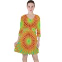 Kaleidoscope Background Mandala Red,green Sun Ruffle Dress View1