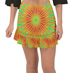 Kaleidoscope Background Mandala Red,green Sun Fishtail Mini Chiffon Skirt