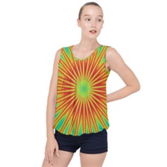 Kaleidoscope Background Mandala Red,green Sun Bubble Hem Chiffon Tank Top