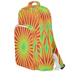 Kaleidoscope Background Mandala Red,green Sun Double Compartment Backpack