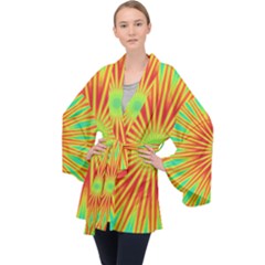 Kaleidoscope Background Mandala Red,green Sun Velvet Kimono Robe by Mariart