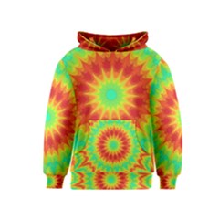 Kaleidoscope Background Red Yellow Kids  Pullover Hoodie by Mariart