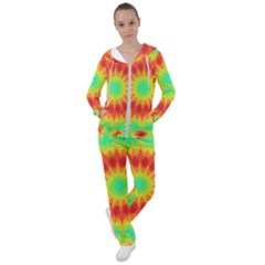 Kaleidoscope Background Red Yellow Women s Tracksuit