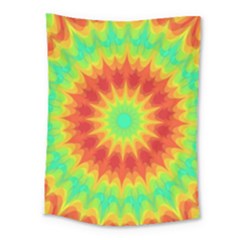 Kaleidoscope Background Red Yellow Medium Tapestry by Mariart