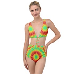 Kaleidoscope Background Red Yellow Tied Up Two Piece Swimsuit by Mariart