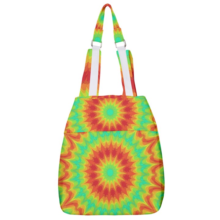 Kaleidoscope Background Red Yellow Center Zip Backpack