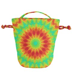 Kaleidoscope Background Red Yellow Drawstring Bucket Bag