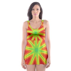 Kaleidoscope Background Star Skater Dress Swimsuit by Mariart