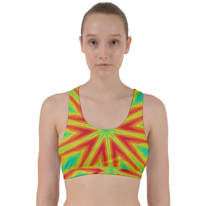 Kaleidoscope Background Star Back Weave Sports Bra