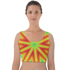 Kaleidoscope Background Star Velvet Crop Top