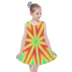 Kaleidoscope Background Star Kids  Summer Dress by Mariart