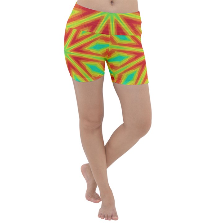 Kaleidoscope Background Star Lightweight Velour Yoga Shorts