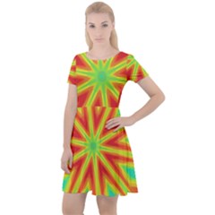 Kaleidoscope Background Star Cap Sleeve Velour Dress  by Mariart