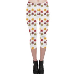 Autumn Leaves Capri Leggings  by Mariart