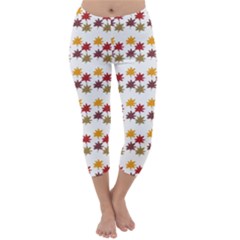 Autumn Leaves Capri Winter Leggings  by Mariart