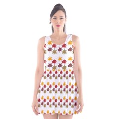 Autumn Leaves Scoop Neck Skater Dress by Mariart