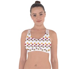 Autumn Leaves Cross String Back Sports Bra by Mariart