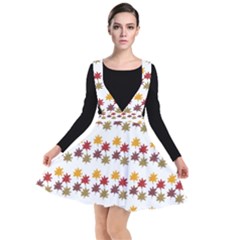 Autumn Leaves Plunge Pinafore Dress by Mariart