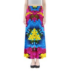 Flowers Kaleidoscope Mandala Full Length Maxi Skirt by Mariart