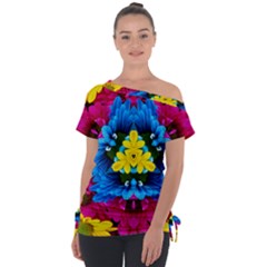 Flowers Kaleidoscope Mandala Tie-up Tee