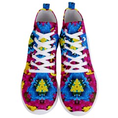 Flowers Kaleidoscope Mandala Men s Lightweight High Top Sneakers