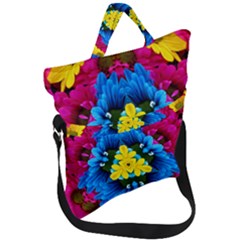 Flowers Kaleidoscope Mandala Fold Over Handle Tote Bag by Mariart